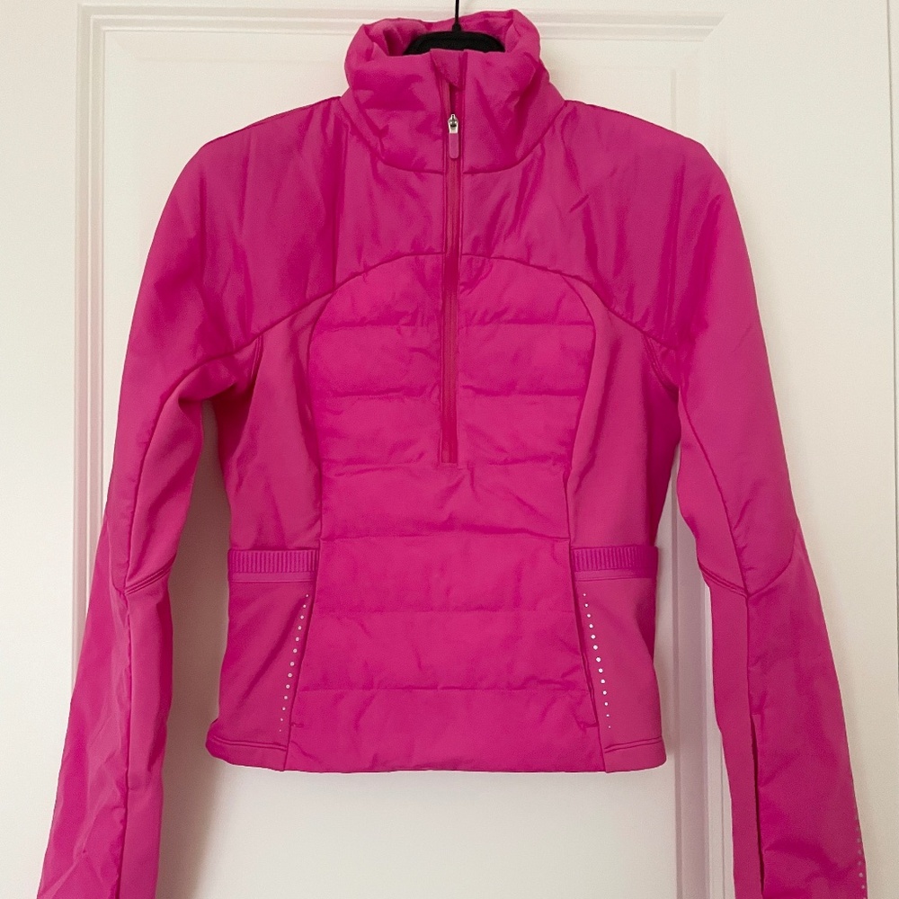 Lululemon Down for It All Cropped Half-Zip Pullover Sonic Pink